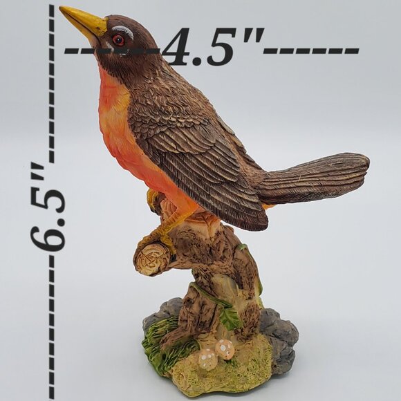 American Robin Bird on a Branch Figurine - Picture 6 of 7